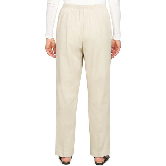 Alfred Dunner Classics Petite Ivory Pull-On Pants Elastic Waistband Sz 10P NWT - Picture 2 of 2